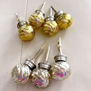 Pier One Mercury Glass Knobs/Pulls Drawers Metallic Gold Silver